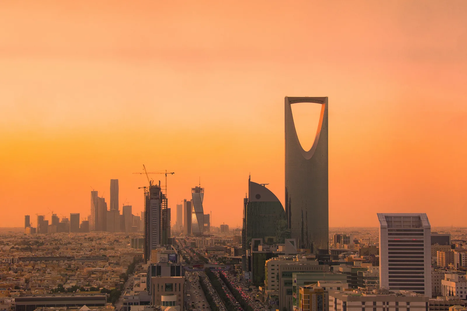 Riyadh skyline at sunset