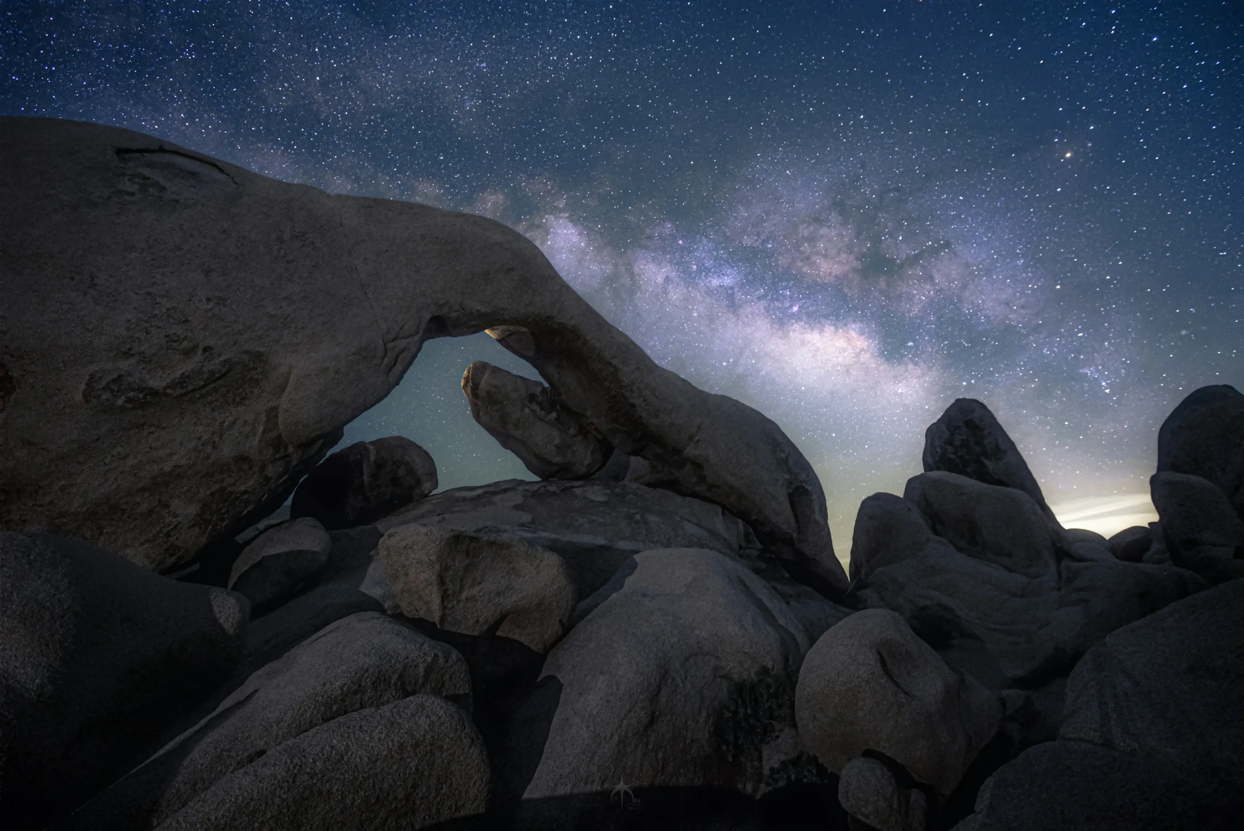 Milky Way over a rock arch
